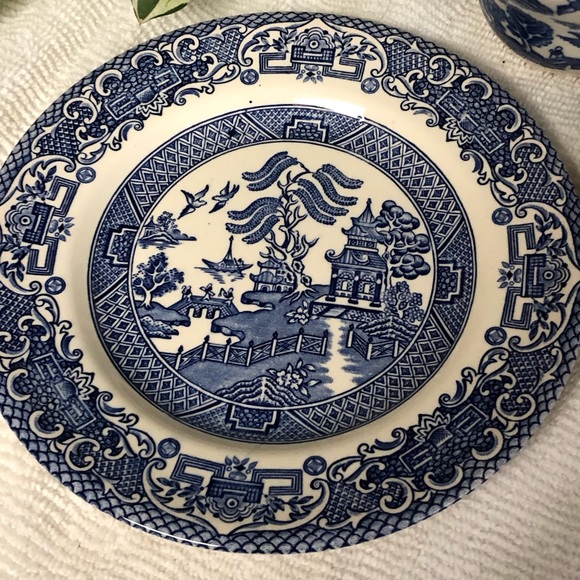 Vtg EIT England English Ironstone Tableware Blue Willow 3 pieces - Picture 6 of 10